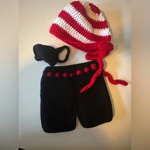 Handmade Pirate Diaper Cover/Phot Op Set